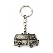 Vintage Minibüs Figürlü Gümüş Renk Unisex Retro Anahtarlık