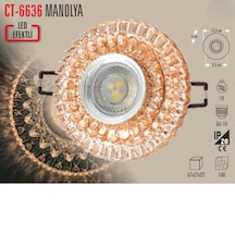 Ct-6636 Manolya Cam Spot Ampülsüz Led Efekli 10 Adet Beyaz
