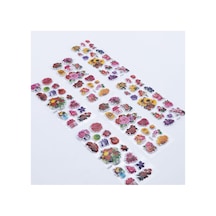 Ayrex Bimotif 6 Adet Kabartmalı Yapışkan Sticker, Renkli Çiçekler 1