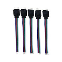 5'li Set 4 Pin Erkek Rgb Led Soketli Kablo 10cm Lehimsiz Bağlantı Kablosu Rgb Led Şerit Uyumlu 12v 24v