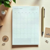 Tarihsiz Masaüstü Planlayıcı - 80 Yaprak, 10 Farklı Planlama Açık Gri