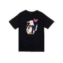 Stoned&Fame Kamisama Baskılı Unisex %100 Pamuk Siyah T-shirt SIYAH Siyah
