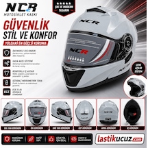 Ncr-160e Çene Açılır Gözlüklü E-ce Belgeli Kask Cool Gri Açık Gri
