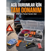 27 Parça Profesyonel Oto Acil Durum Ve Araç Yardım Ekipman Seti Taşıma Kutulu - Lisinya