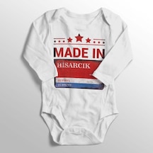 İmaj Tuğbababy Unisex Bebek Beyaz Kütahya Hisarcık Sokak Tabelası Baskılı Zıbını Beyaz