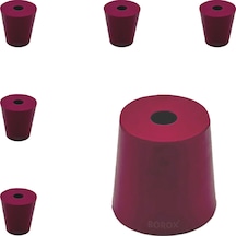 Borox Kauçuk Tıpa Delikli No.4 15 x 21 x 22 MM NS19/26 5 Adet