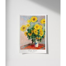 Çerçevesiz Poster Claude Monet Ayçiçeği Buketi