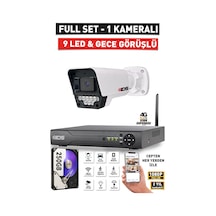1 Kameralı Fullhd 1080p 5mp Lensli 9 Led Gece Görüşlü Güvenlik Kamerası Seti - 250gb