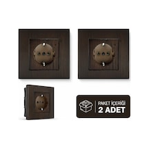 Ovivo Ceviz Topraklı Priz Çerçeve Dahil 2 Adet