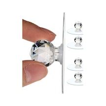 8li Kristal Klozet Kapağı Çekmece Tutacak Mini Şirin Kristal Tutacak Kulp Set 8li Beyaz