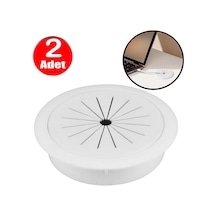 Masa Üstü Beyaz Kablo Kanalı Kapağı Deliği Kapatma Gizleyici 6cm Yuvarlak Kapak -2 Adet