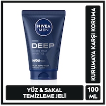 Nıvea Men Erkek Deep Maxxtech Yüz Ve Sakal Temizleme Jeli 100 Ml