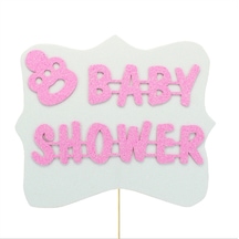 Süsle Bebek ve Parti Baby Shower Konuşma Balonu Çubuğu Pembe
