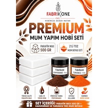 Premium Mum Yapım Hobi Seti - Parafin Wax 500 Gr - 2'li Toz Mum Boyası Seti - Kahverengi, Turuncu Bkfabpw5002kht Karışık