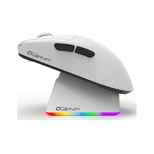 Quantum Gaming Fluxmouse G13 Pro 1000hz Paw3311 Rgb Şarj İstasyonlu 22.000 Dpı Kablosuz Beyaz Gaming Mouse