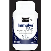 Natur Immulys Peak 60 Twist-off Kapsül - Kedi & Köpek İçin L-lysine, Beta-glukan & Viral Enfeksiyon Kalkanı