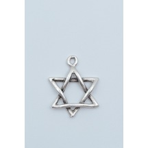 Minimal Pentagram Gümüş Kaplama Kolye Ucu Kod 1339 Gümüş