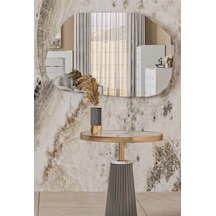 Asimetrik Ayna, Dekoratif Ayna, 85 55 Cm Konsol Aynası, Dresuar Aynası, Tuvalet Aynası. 85 X 55 Gümüş