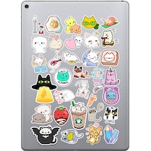 Komik Cats Seri 5 Sticker Seti Laptop Ajanda Notebook Tablet Telefon Defter Etiket Bullet Journal Diğer