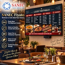 Sanec Restoran & Kafe  Tabelası 32" Hdmı Ekranlı Dijital  Tabelası Sistemi
