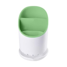 Yeşil Plastik Boşaltma Kaşık Çubuklarını Tutucu Kafes Mutfak Sofra Depolama Rafı