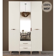 Menekşe 3 Kapak Mdf Ayaklı Tasarım Gardırop Aytaşı