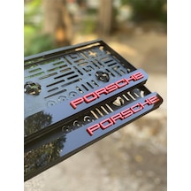 3d Kabartılı Kırmızı Yazılı Porsche Plakalık Pleksi - 846369763