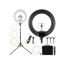 Büyük Boy Ring Light Makyaj Güzellik 5500k 48w Kuaför Kit Çantalı Ve Kumandalı 18 Inç Işık