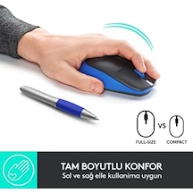 M191 Büyük Boy Kablosuz Mouse - Mavi