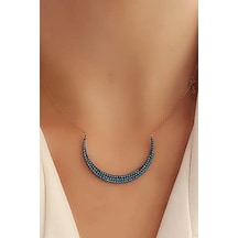 Turkuaz Taşlı 925 Ayar Gümüş Rose Kolye (498271209)