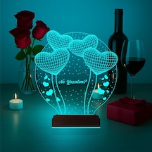 Luvivia Kalp Sevgiliye Hediye Kişiye Özel 3d Lamba - Masa Gece Lambası V43