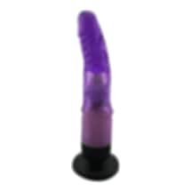 Hızlı Express 20 CM Anal ve Vajinal Mor Titreşimli Jel Vantuzlu Vibratör Dildo