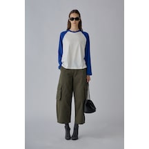 Suud Collection Mavi Reglan Çift Renk Tişört