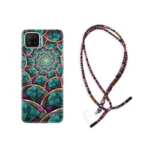 Oppo A73 Kılıf Rasta Boyun Askılı Circles 1828 Siyah