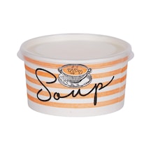Kapaklı Karton Çorba Kasesi 14 Oz - 25 Adet