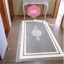 Pasa Gri Kaymaz Tabanlı Makinede Yıkanabilir Halı Kilim Yolluk