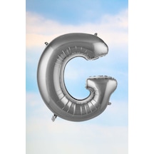G Harfi Gümüş Folyo Balon 100 Cm 40 Inç 1 Metre Silver Çok Renkli