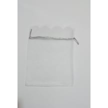 10 Adet Şeffaf Bez Kına Düğün Mevlüt Sünnet Hediye Kesesi Kese 12,5 Cm X 9,3 Cm Çanta
