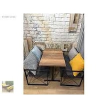 Metal Sedir Takımı Cafe Restoran Lokanta Çay Bahçesi Bistro Açık Ceviz
