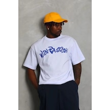 Epilons Zenda1125 Erkek Baskılı T-shirt Kısa Kol Bisiklet Yaka Regular Fit Rahat Kalıp Günlük Tişört - Beyaz Zenda478