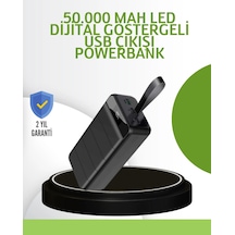 Ultra Güçlü 50.000 Mah Powerbank Led Ekranlı, Çoklu Bağlantı Seçenekli, Akıllı Koruma Sistemli Şarj Ünitesi Antrasit Melanj