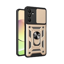 Ankaverse Samsung Galaxy M15 Kılıf Pars Lens Yüzüklü Silikon - Gold Standart