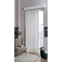 Taç Saten Güneşlik Perde-Beyaz-En:250 cm (Pencere Yatay Ölçüsü) Beyaz