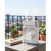 Mini 3 Üçlü Fan 500ml Nemlendirici Soğutucu Gece Lambası Uczzzf9fan-7