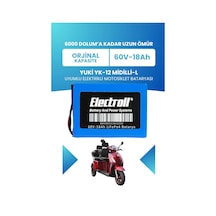 Yuki Yk-12 Midilli-l Batarya Standart Kapasite Lifepo4 60v 18ah Elektrikli Motosiklet Bataryası