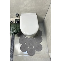 Buççin Online Mağaza Gri Jüt, Hasır, Paspas, Banyo Paspası, Klozet Önü Paspası, Klozet Paspas, Çift Taraflı Jüt Gri Çok Renkli