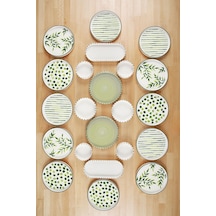 Kitchen Life Greentree Stackable 22 Parça 12 Kişilik Kahvaltı Takımı Çok Renkli