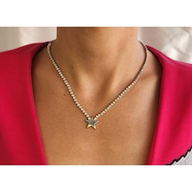 Kristal Taşlı Yıldız - Gece - Şık - Zarif - Su Yolu Kolye Chooker