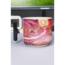 Tian Guan Cifu Anime Baskılı Seramik Lüks Kupa 1 Adet T Şeklinde Özel Siyah Kulp Dalga Kulp V4t Çok Renkli