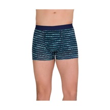 Nivemeshome 4480 Erkek Lycralı Cotton Boxer Yeşil Lacivert Desenli L Berrak Çok Renkli